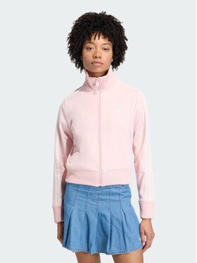 adidas adidas Bluza Firebird with Knitted Crochet Details Różowy Slim Fit