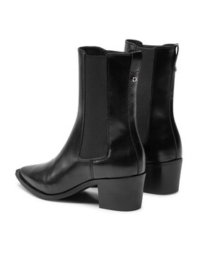 Calvin Klein Čizme Heel Cowboy HW0HW02315 Crna