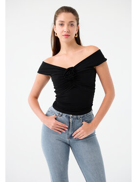 Leimann Leimann Bluzka Amelia Czarny Feminine Fit