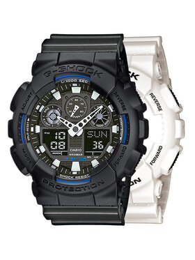 Casio Casio Zegarek SET GA-100B-7AER + BEZEL 10358741 + PASEK 10467764 Biały