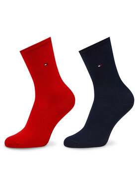 Tommy Hilfiger Tommy Hilfiger Σετ 2 ζευγάρια ψηλές κάλτσες γυναικείες 371221 Κόκκινο