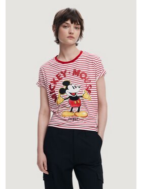 Desigual Desigual T-Shirt TS_MICKEY MOUSE Κόκκινο Shirt Fit