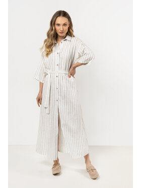 Awama Awama Sukienka letnia A730 Kremowy Basic Fit