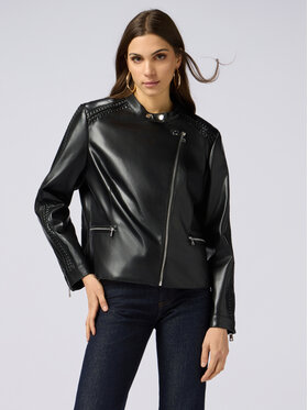 Oltre Oltre Giacca in similpelle R351R002153N033 Nero A-Line Fit