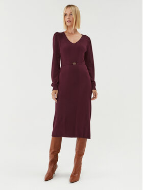 TWINSET TWINSET Strickkleid 232TT3062 Dunkelrot Regular Fit