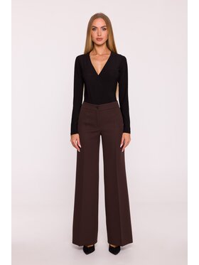 Made of Emotion Made of Emotion Spodnie materiałowe M875 Brązowy Wide Leg