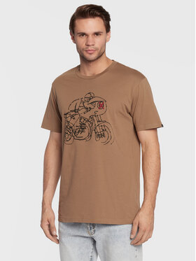 Deus Ex Machina Deus Ex Machina Тишърт Riding DMF221380E Кафяв Regular Fit