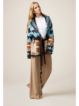 Oltre Oltre Pantaloni di tessuto P704R009049N012 Écru Baggy Fit