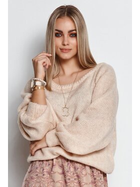 Makadamia Makadamia Sweter S114 Beżowy Oversize