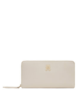Tommy Hilfiger Tommy Hilfiger Portofel Mare de Damă Th Logotape Lrg Za AW0AW17266 Écru
