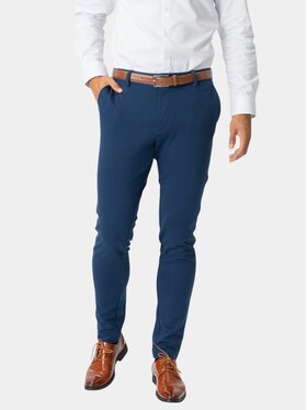 TeeShoppen TeeShoppen Spodnie garniturowe 'Perform Collection' Niebieski Slim Fit