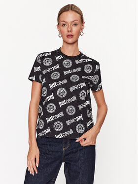 Just Cavalli Just Cavalli Póló 75PAH610 Fekete Regular Fit