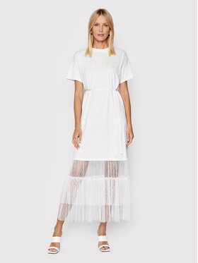 TWINSET TWINSET Kleid für den Alltag 221TP2541 Weiß Regular Fit