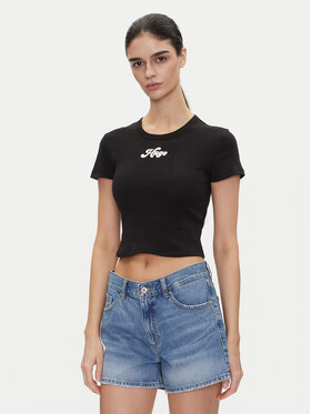 HUGO HUGO T-shirt Delanor_2 50539132 Crna Cropped Fit