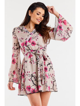Awama Awama Sukienka letnia A509 Kolorowy Basic Fit