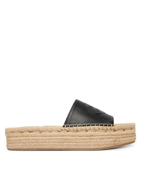 Calvin Klein Calvin Klein Espadryle Flatf Espa Mule Lth Mg HW0HW03027 Czarny