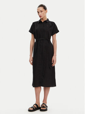Tommy Hilfiger Tommy Hilfiger Rochie tip cămașă Ess WW0WW44653 Negru Regular Fit