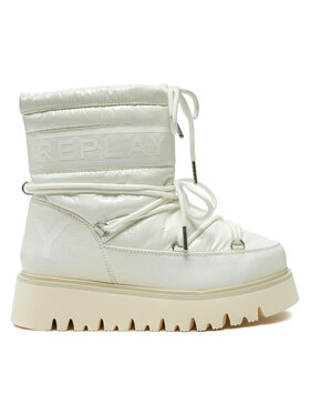 REPLAY REPLAY Апрески Shiny-Effect Harper United Lace-Up GWF4R.000.C0002T Бял