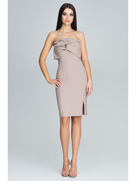 FIGL FIGL Sukienka M571 Beżowy Regular Fit