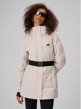 4F 4F Kurtka puchowa CITY JACKETS Szary jasny Slim Fit