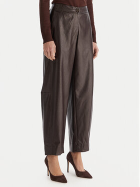ACCESS FASHION ACCESS FASHION Spodnie z imitacji skóry 54-5132-188 Brązowy Regular Fit
