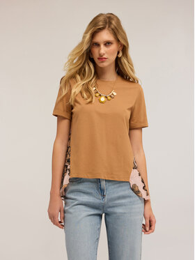 Motivi Motivi T-shirt G097W003456N0V2 Écru Boxy Fit