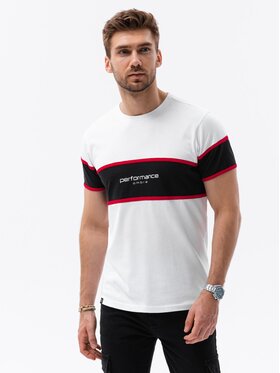 Ombre Ombre T-Shirt S1629 Biały Regular Fit