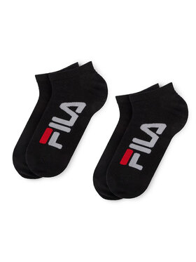 Fila Fila Σετ 2 ζευγάρια κοντές κάλτσες unisex Calza Invisibile F9199 Μαύρο