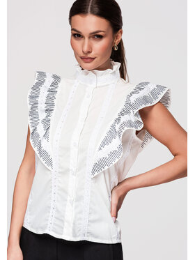 Ombre Ombre Koszula OW-SH-E0002 Biały Regular Fit