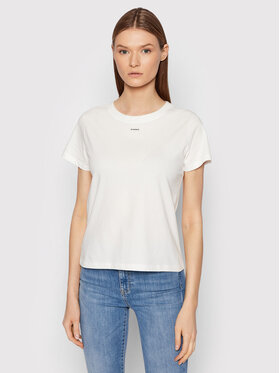 Pinko Pinko T-Shirt Basico 1G173G Y7XK Biały Regular Fit