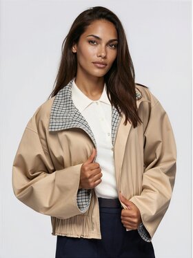 Ombre Ombre Bunda pro přechodné období OW-JT-E0017 Béžová Oversize