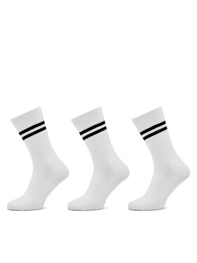 Pepe Jeans Pepe Jeans Unisex ilgų kojinių komplektas (3 poros) Rib Cr 3P PMU30024 Balta