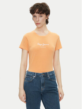 Pepe Jeans Pepe Jeans Póló New Virginia PL505202 Narancssárga Slim Fit