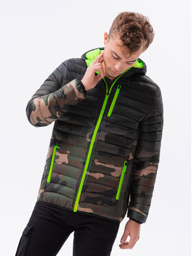 Ombre Ombre Kurtka zimowa C319 Zielony Regular Fit