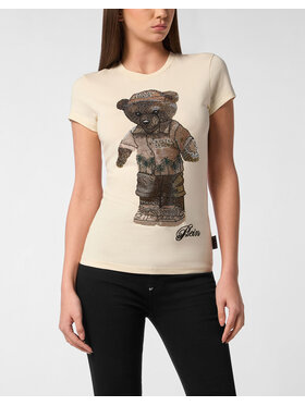 PHILIPP PLEIN PHILIPP PLEIN T-Shirt 27383 Beżowy Skin Tight Fit