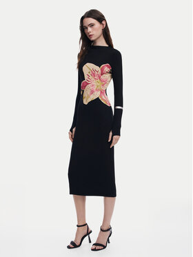 Desigual Desigual Повсякденна сукня 25SWVKX1 Чорний Slim Fit