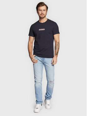 Guess Jeans Hlače The Empire M3RAN2 D4T9B Modra Slim Fit