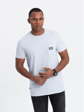 Ombre Ombre T-Shirt OM-TSCT-0109 Błękitny Classic Fit