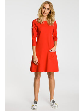 Made of Emotion Made of Emotion Sukienka codzienna M343 Czerwony Basic Fit