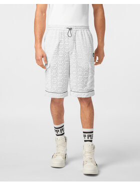 PHILIPP PLEIN PHILIPP PLEIN Bavlnené šortky 24229 Biela Regular Fit
