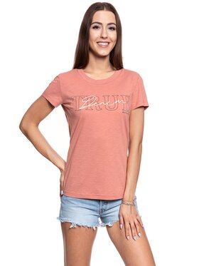 Mustang Mustang T-Shirt ALEXIA C PRINT Pomarańczowy Regular Fit
