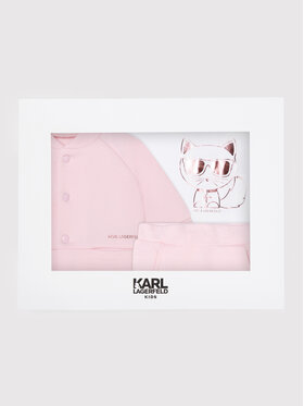 KARL LAGERFELD KARL LAGERFELD Set hanorac, bluză și pantaloni Z98115 S Roz Regular Fit