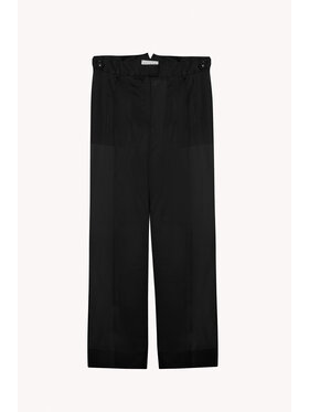 Epuzer Epuzer Spodnie materiałowe Transparent organza Czarny Loose Leg