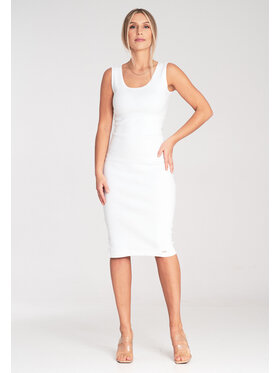 FIGL FIGL Sukienka codzienna M1053 Kremowy Fitted Fit