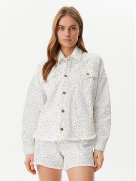 Guess Guess Džinsinė striukė W5GN90 D5N91 Balta Regular Fit