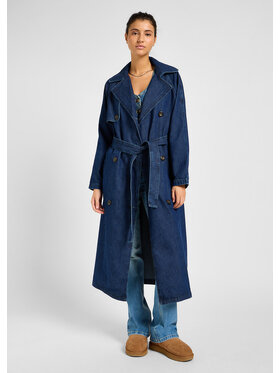 Lee Lee Trencz 112355224 DENIM TRENCH Granatowy Relaxed Fit