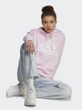 Adidas Majica Dugih Rukava Essentials Big Logo Oversized French Terry Hoodie IL3319 Ružičasta Loose Fit