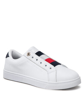 Tommy Hilfiger Tommy Hilfiger Sneakersy Essential Slip On Sneaker FW0FW06904 Biały