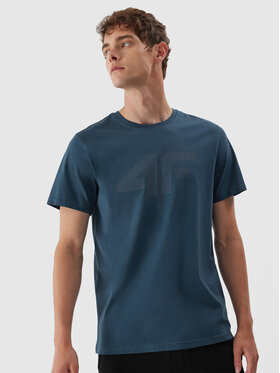 4F 4F T-shirt 4FAW23TTSHM0877 Bleu Regular Fit