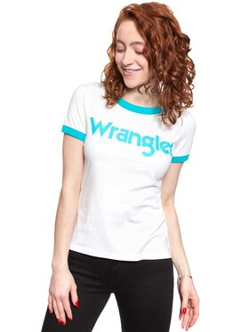 Wrangler Wrangler T-shirt SS RINGER TEE Bianco Slim Fit